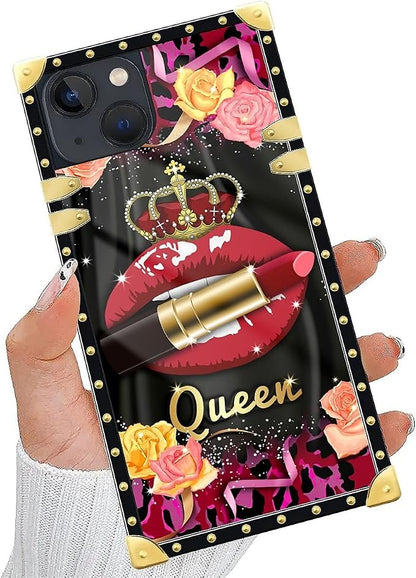 Compatible with iPhone 15 Case, Queen Lip Crown Leopard Print Luxury Golden - Image 5