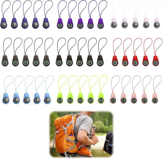 Button Compass Bulk Kit, 45 Pack Assorted Mini Compasses by RJLCTH
