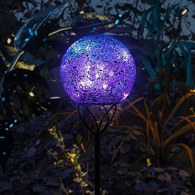 VCUTEKA Solar Lights Outdoor Garden Decor Mosaic Solar Garden Lights Waterproof by VCUTEKA