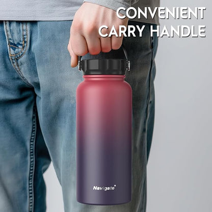 Navigate 32 oz Insulated Stainless Steel Sports Water Bottle - Image 5