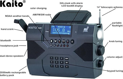 Kaito Emergency Radio Voyager Max KA900 Digital Solar Dynamo Crank Wind Up - Image 2