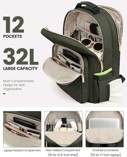 LOVEVOOK Laptop Backpack for Women, Travel Computer Work Bags - Image 2