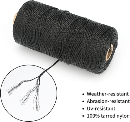 KINGLAKE 426 Feet Nylon Twine #36 Black Nylon String 2mm - Image 3