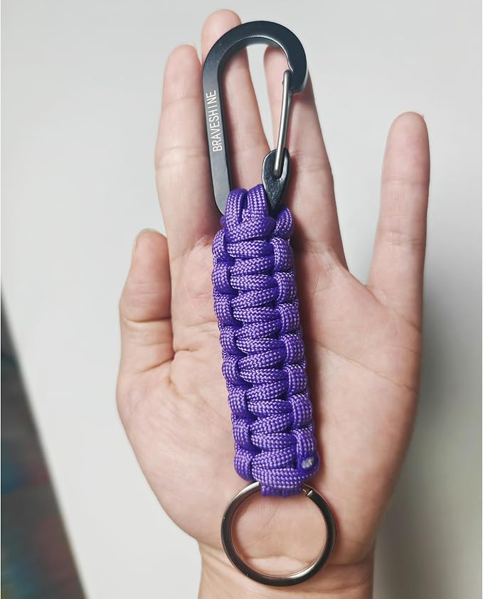 BRAVESHINE Paracord Keychain Carabiner Clip, D Ring Lanyard Hanger Stroller Hook - Image 4