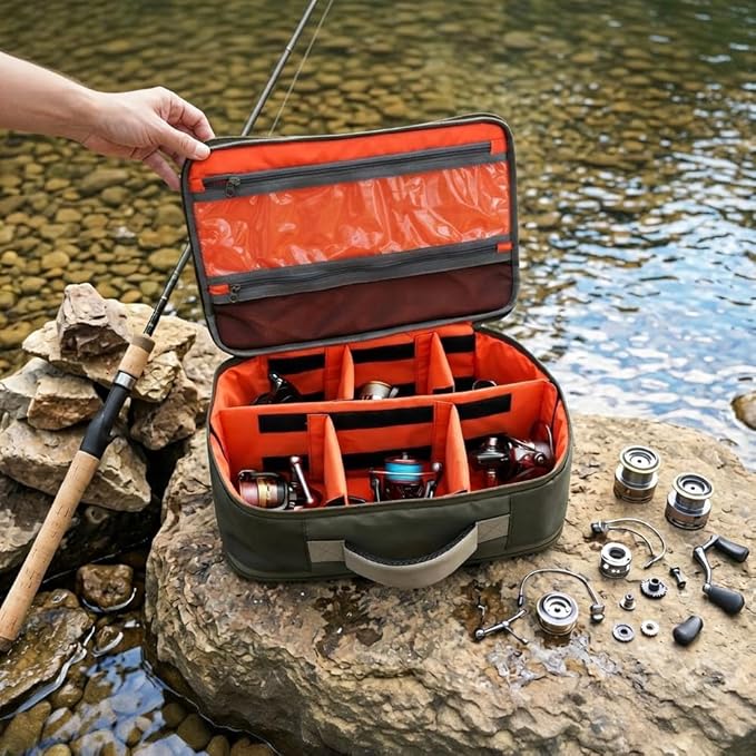 Kylebooker Fly Fishing Reel and Gear Case, Portable Tackle Organizer Storage - Image 2