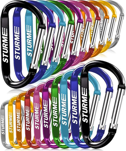 20pcs 2.7" Carabiner Clip Durable Carabeaner Hooks Small Carabiner D Clip by STURME