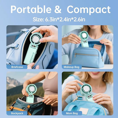 Handheld Portable Fan with Ice Cooler: 199-Speed 5500mAh Rechargeable Handheld - Image 8