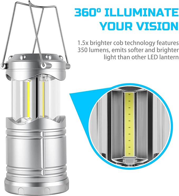 Lichamp LED Camping Lantern, 4 Pack Battery Powered Flashlight - Image 5