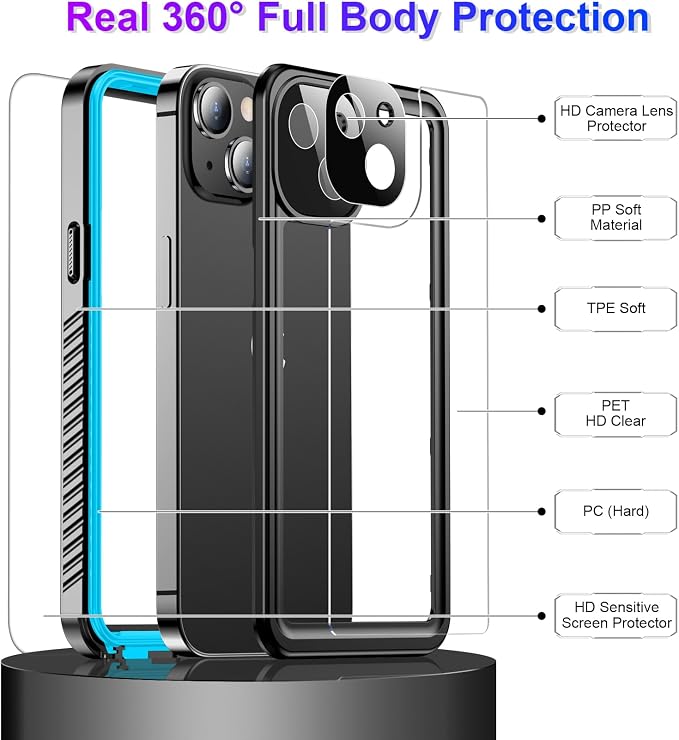 Temdan Compatible with iPhone 13 Case Waterproof, Built-in Screen & Camera - Image 4