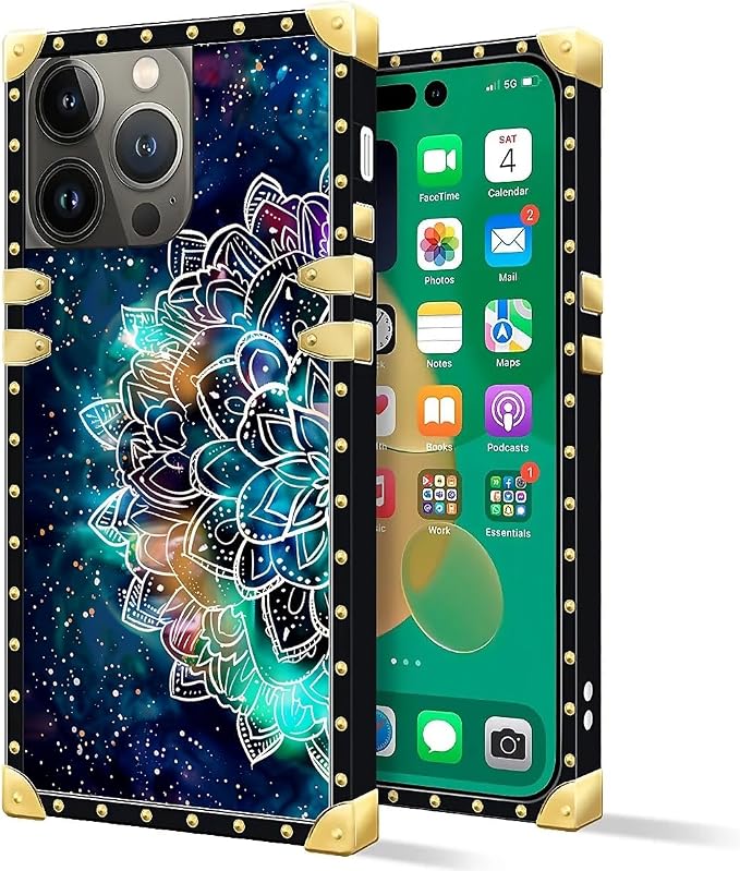 Compatible with iPhone 14 Pro Max Case, Starry Sky Colourful Mandala Luxury - Image 2