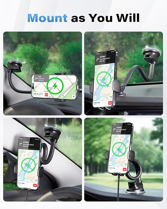 1Zero Solid Car Truck Phone Mount Wireless Charger Holder - Image 5