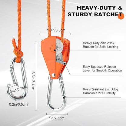 Longer 14ft Retractable Paracord Rope Tie Down Ratchet Strap Small Straps Mini - Image 5