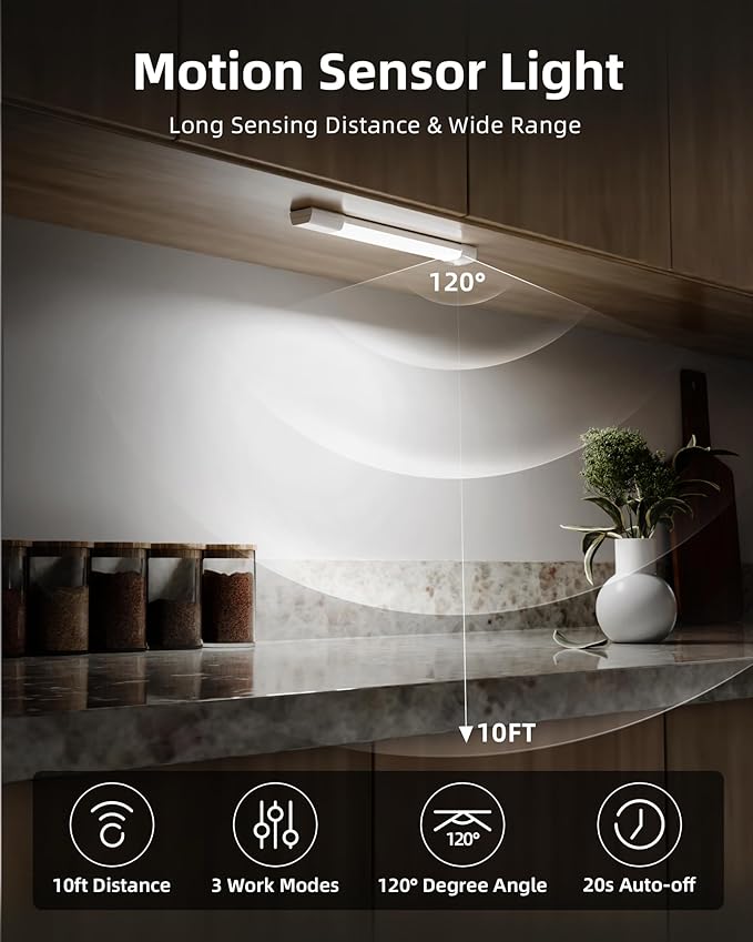 EZVALO Under Cabinet Lighting, Wireless Closet Lights, 50 LED Rechargeable - Image 2