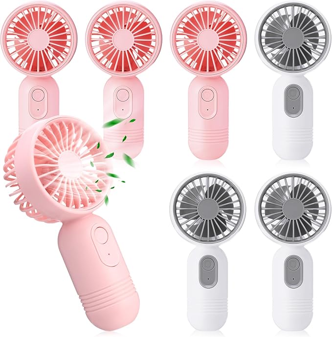 Rossesay 6 Pcs Mini Portable Fan Bulk Cute Handheld Lightweight Small Little by Rossesay