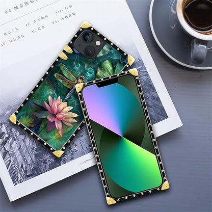 Compatible with iPhone 13 Case, Colourful Dragonfly Pink Lily Pads Luxury - Image 6