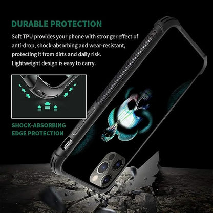 for iPhone 11 Pro Max Case, Skeleton Winding Snake Pattern Graphic Design Girl - Image 7