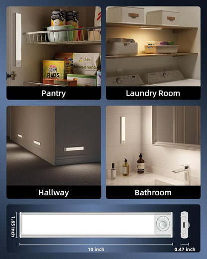10inch Under Cabinet Lighting Wireless, LED Closet Lights USB Charging - Image 9