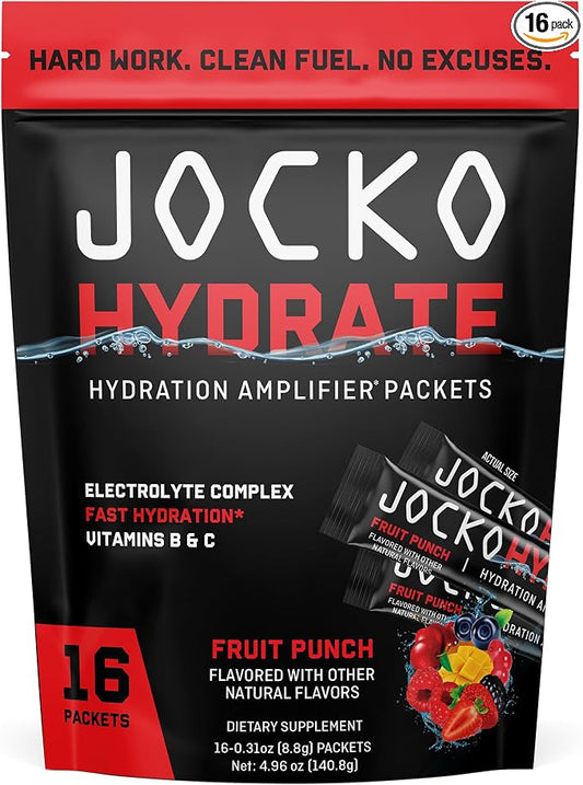 Jocko Fuel Hydrate Electrolytes Powder Packets Low Sugar by JockoFuel