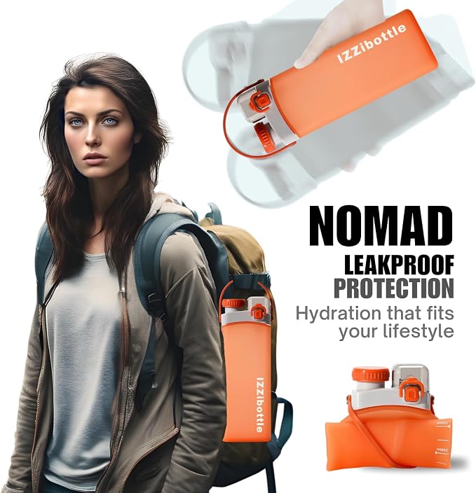 IZZI bottle Collapsible Lightweight Silicone Water Bottle | BPA Free, - Image 3