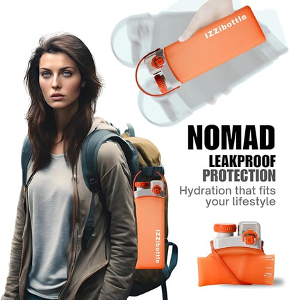 IZZI bottle Collapsible Lightweight Silicone Water Bottle | BPA Free, - Image 3