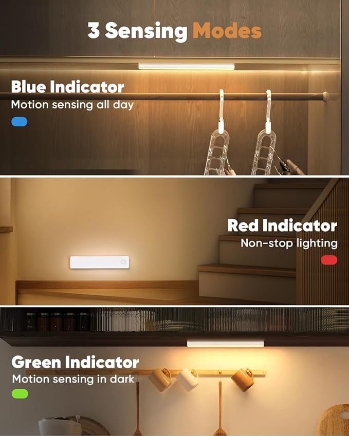 Under Cabinet Lighting, 3 Color Temperatures Motion Sensor Light Indoor 2 Pack - Image 7