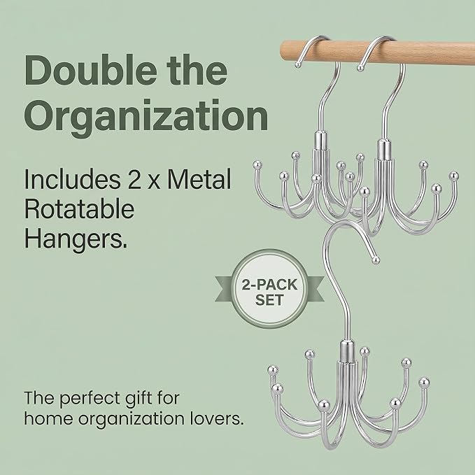 Rotatable Belt Hanger & Closet Organizer, 2 Pack - Image 8