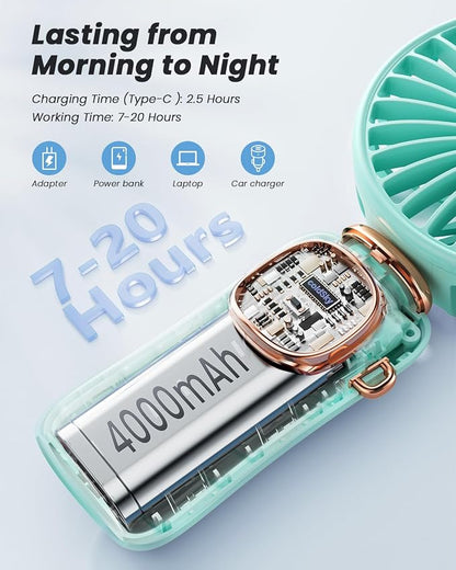 coldSky Portable Handheld Fan, 4000mAh Battery Operated Fan - Image 4