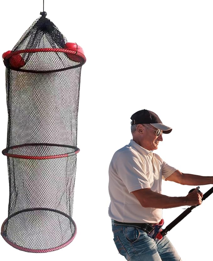 Fish Basket – 25x30cm/25x60cm/25x90cm Nylon, Portable Net Pen, Live Catch - Image 8