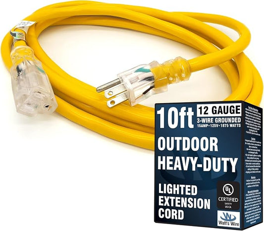 10 ft Outdoor Extension Cord Waterproof by WattsWire