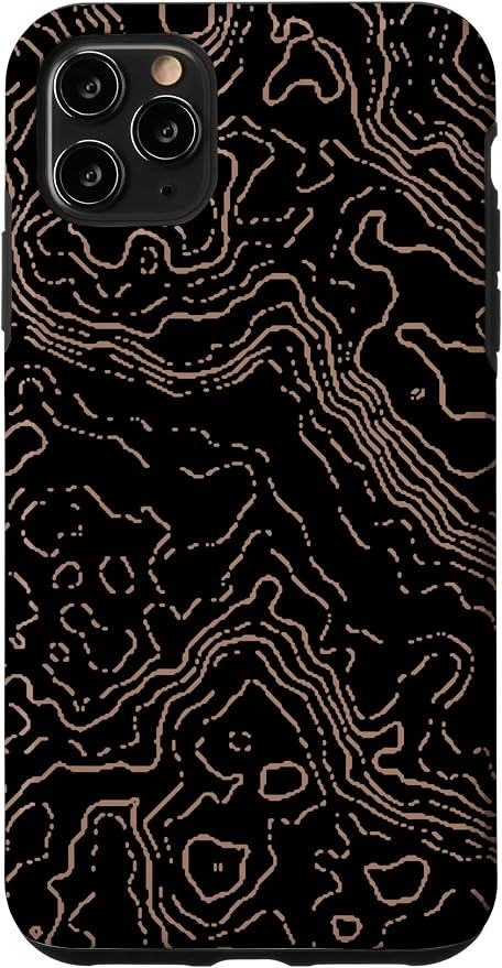 Topography Black & Brown Abstract Pattern Topographic Map Case by Unknown