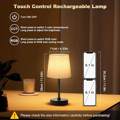 Wowag Small Cordless Table Lamp, 5000mAh Rechargeable Battery Operated Desk Lamp - Image 5