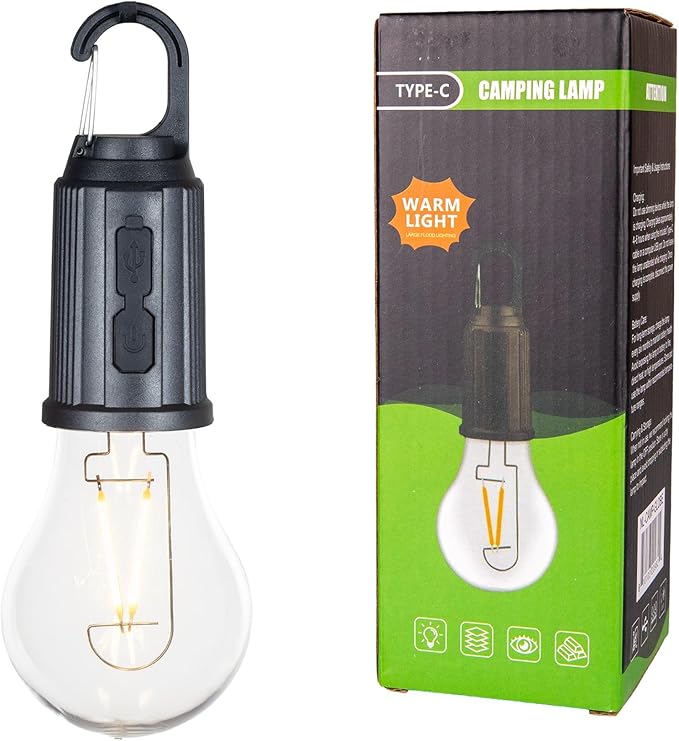 2-Pack Rechargeable Camp Light, Warm White LED Globe Bulb, Battery Powered - Image 7