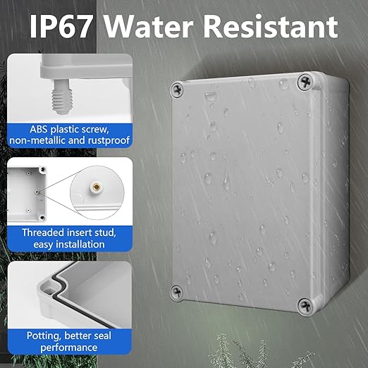 LeMotech Waterproof Dustproof IP67 Junction Box DIY Case Enclosure Gray 11 x 11 - Image 7