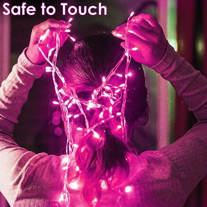 Upgraded Connectable 200 LED String Lights Indoor Outdoor, 66FT Pink Christmas - Image 6