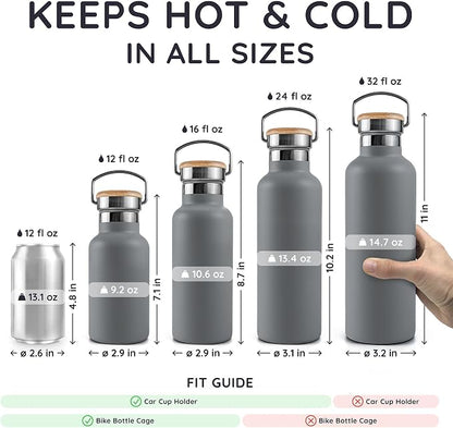 Bambaw 16 oz Metal Water Bottle, Insulated Stainless Steel Water Bottle - Image 5