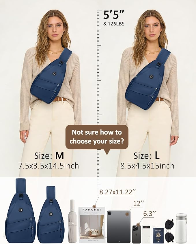 Pritent Crossbody Bags for Women Men Trendy Sling Bag Backpack Casual Chest Bag - Image 6