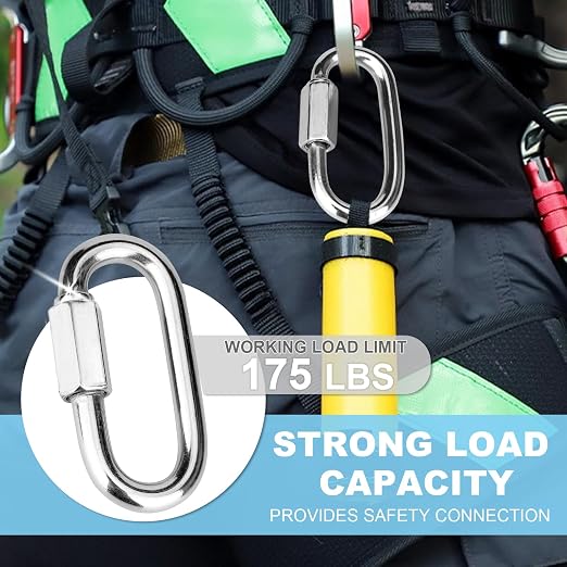 10 Pcs 1.5 Inch 304 Stainless Steel Screw Chain Quick Links, 175 Lbs Capacity - Image 3
