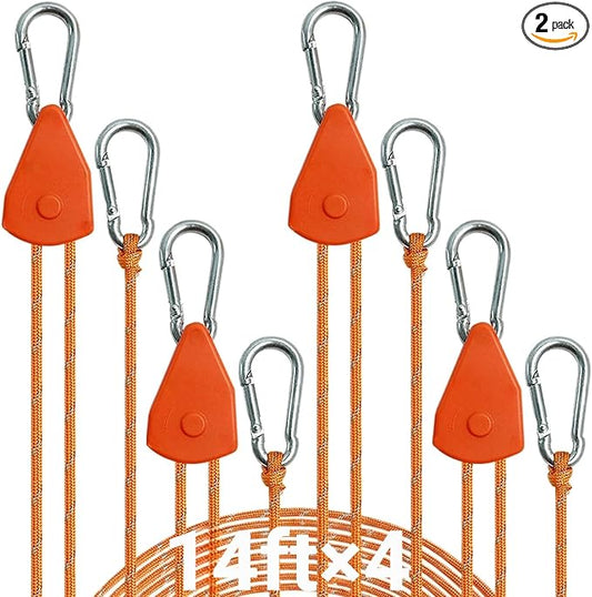 Longer 14ft Retractable Paracord Rope Tie Down Ratchet Strap Small Straps Mini by KOKKOYA