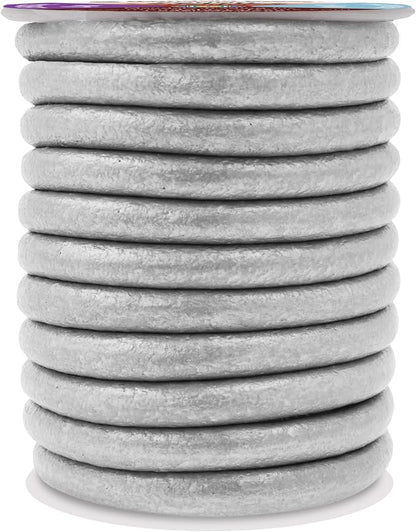 Mandala Crafts Round Genuine Silver Leather Cord - Image 2