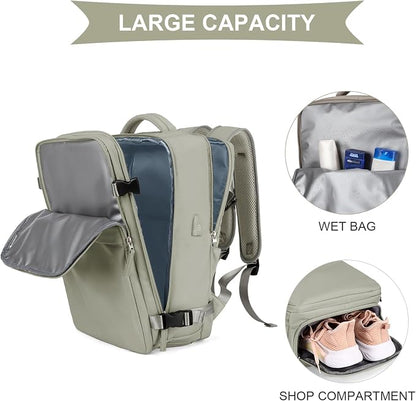 coowoz Black Travel Backpack For Women Men Airline Approved, Carry On Backpack - Image 3