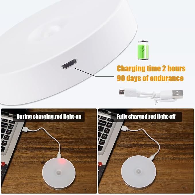 Motion Sensor Light Indoor, Electight Night Light USB Rechargeable, 3 Light - Image 3