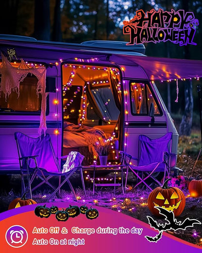 JMEXSUSS 2 Pack Solar Halloween Lights Outdoor Waterproof, Total 66FT 200 LED - Image 8
