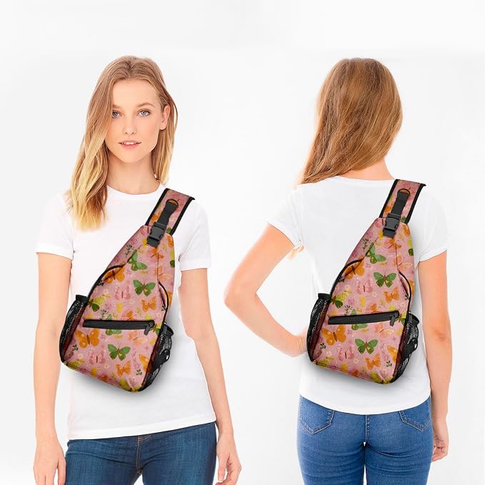 FyLybois Butterfly Sling Bag for Women Lightweight Crossbody Backpack Casual - Image 3