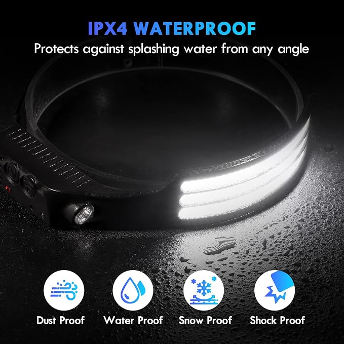 DAWINSIE LED Headlamp Rechargeable, 230° Wide Beam Head Lamp - Image 6