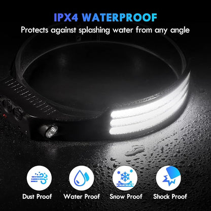 DAWINSIE LED Headlamp Rechargeable, 230° Wide Beam Head Lamp - Image 6