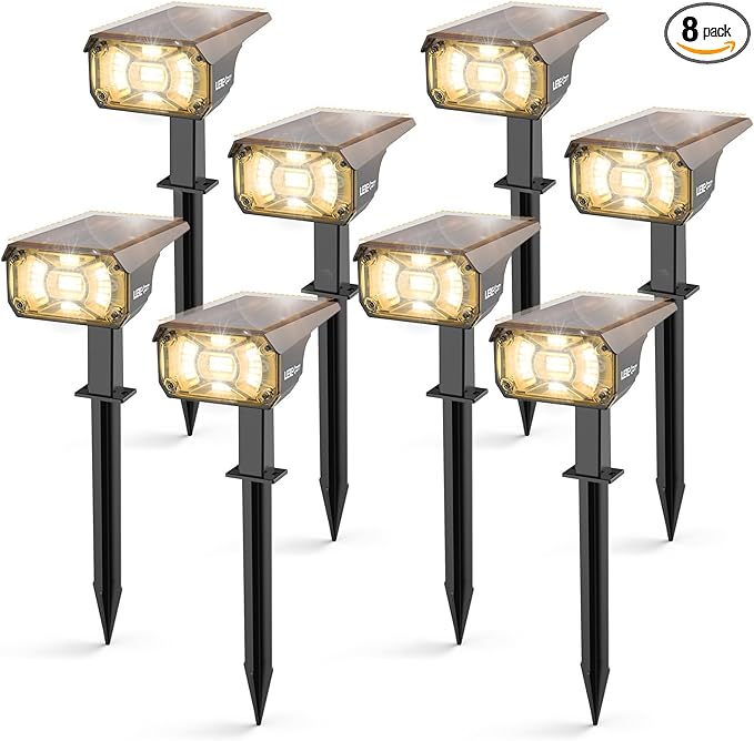 LEREKAM 3 Brightness Modes Solar Outdoor Lights, 360 Degree Adjustable Lighting by LEREKAM