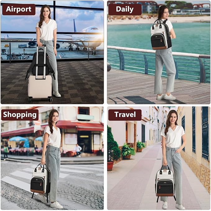 Backpack for Women 15.6 Inch Laptop Backpack Work Business Backpacks Purse - Image 6