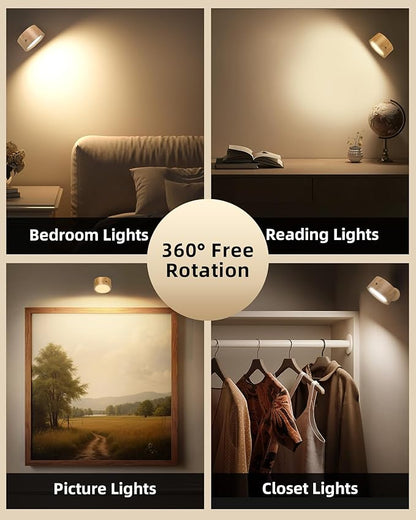 LED Wall Mounted Lights, Rechargeable Wall Sconce Lamps, 3 Color Temps & Remote - Image 5