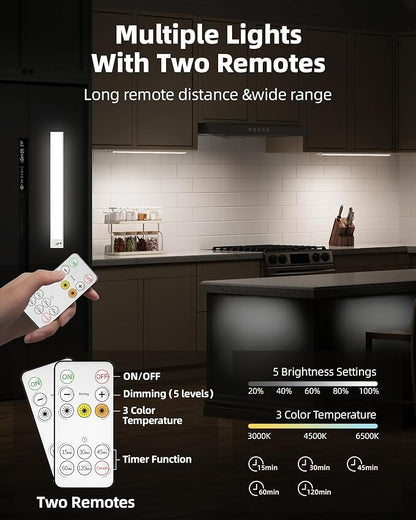 4Pack 16inch Under Cabinet Lighting, Rechargeable Motion Sensor Light Wireless - Image 4