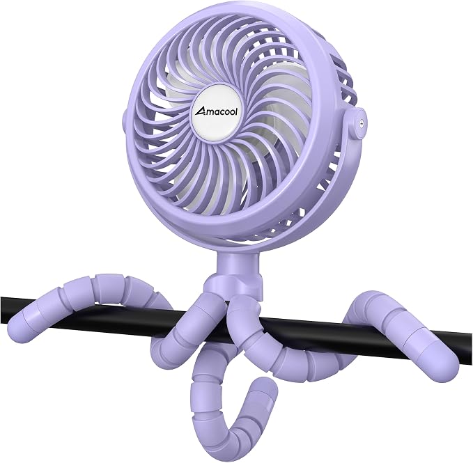 AMACOOL Battery Operated Stroller Fan, Baby Travel Essentials by AMACOOL